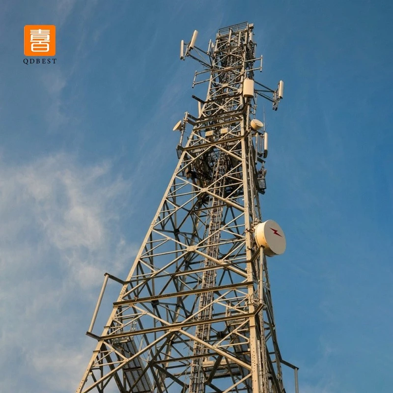 60M Angle Steel Gsm Microwave Telecom Tower