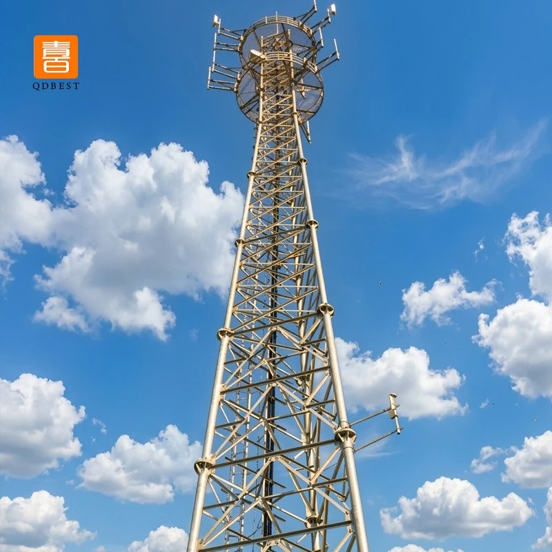 Triangular Self Supporting Communication Steel Tubular Tower factory